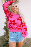 Pretty in Pink Flower Sweater