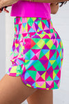 Geometric Print Athletic Shorts