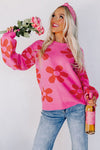 Pretty in Pink Flower Sweater