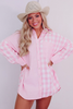 Pink and White Gingham Button Down