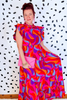 Watercolor Flutter Sleeve Maxi Dress