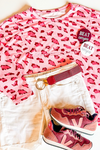 Pink and Maroon Leopard Print Top