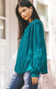 Teal Tie Neck Blouse