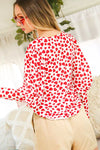Red Heart Jersey Knit Blouse