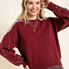 Pearly Dream Maroon Crew Neck Sweater