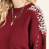 Pearly Dream Maroon Crew Neck Sweater