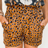 Leopard Print Elastic Waist Shorts